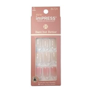 imPRESS press-on manicure Bare but Better Short Effortless Finish NWT